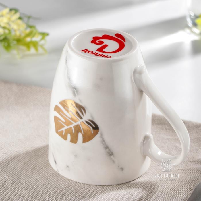 Кружка Доляна «Папоротник», 350 мл, 12,5x8,8x10,5 см 