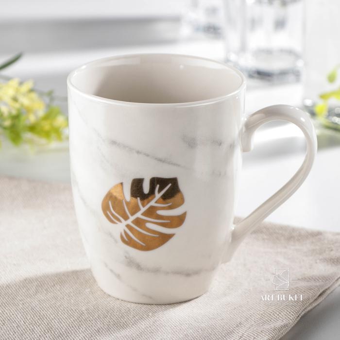 Кружка Доляна «Папоротник», 350 мл, 12,5x8,8x10,5 см 