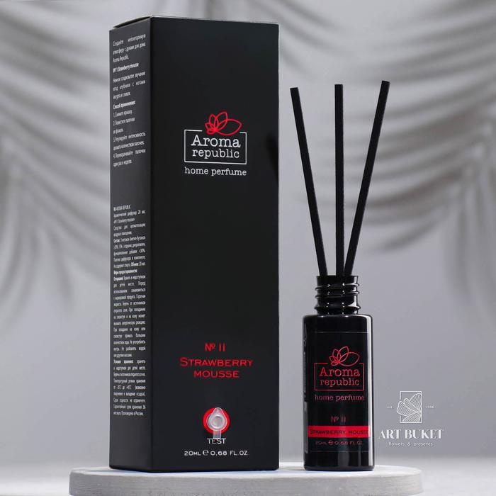 Диффузор ароматический AROMA REPUBLIC, 20 мл, "Strawberry mousse", клубничный мусс 