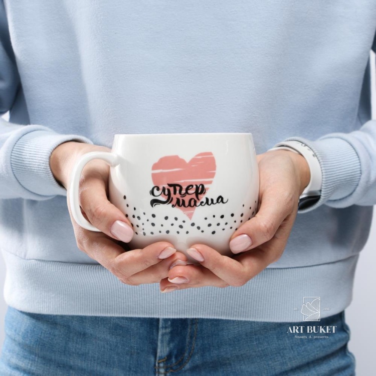 День матери. Кружка керамическая XXL «Супер мама», 600 мл