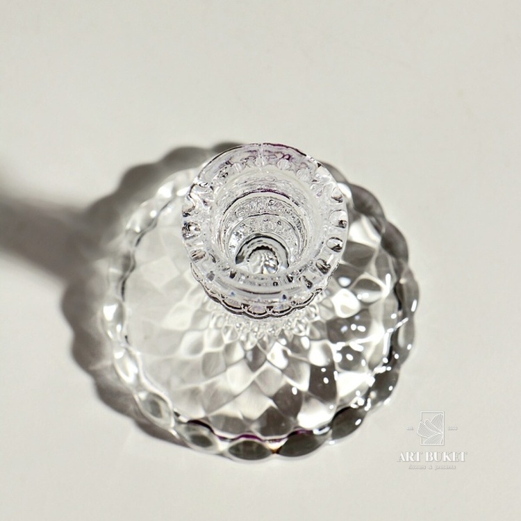 Стеклянный подсвечник на 1 свечу «Женева», d=2.2 см, прозрачный, 10.5×7.7×7.7 см