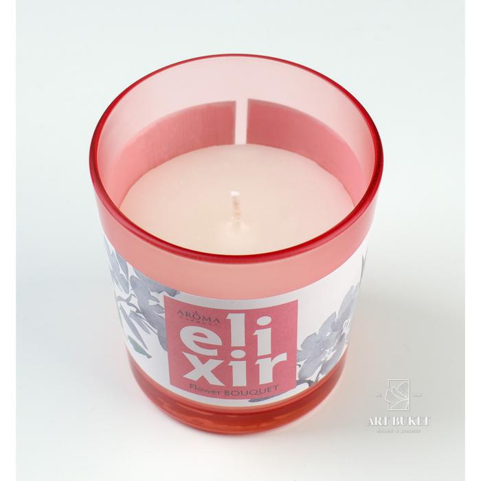 Свеча ароматическая в стакане ELIXIR "Flower Bouquet", 140 гр.