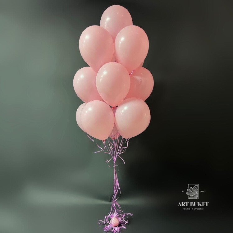 Сет 11 розовых гелиевых шаров 