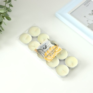 Набор свечей чайных, 10 шт., 6 г, бело-зелёный