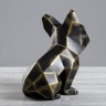 Статуэтка "Собака оригами" черно-золотая, 24 см