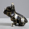 Статуэтка "Собака оригами" черно-золотая, 24 см