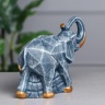 Набор статуэток "Пара слонов", камень, синий 