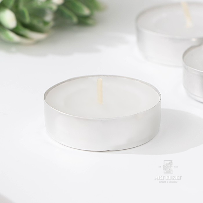 Набор свечей чайных, 3.8×1 см, 2 ч, 9 г, 18 шт., белый