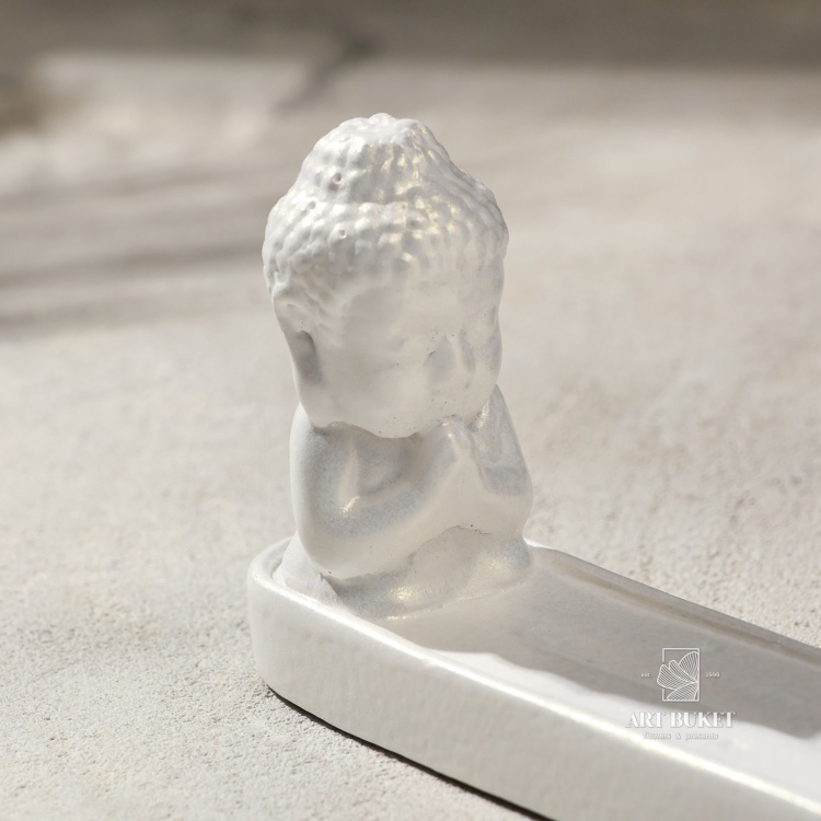 Подставка для благовоний "Будда маленький" жемчуг, 8х19см 