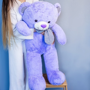 Медведь I miss you 100 см фиолетовый