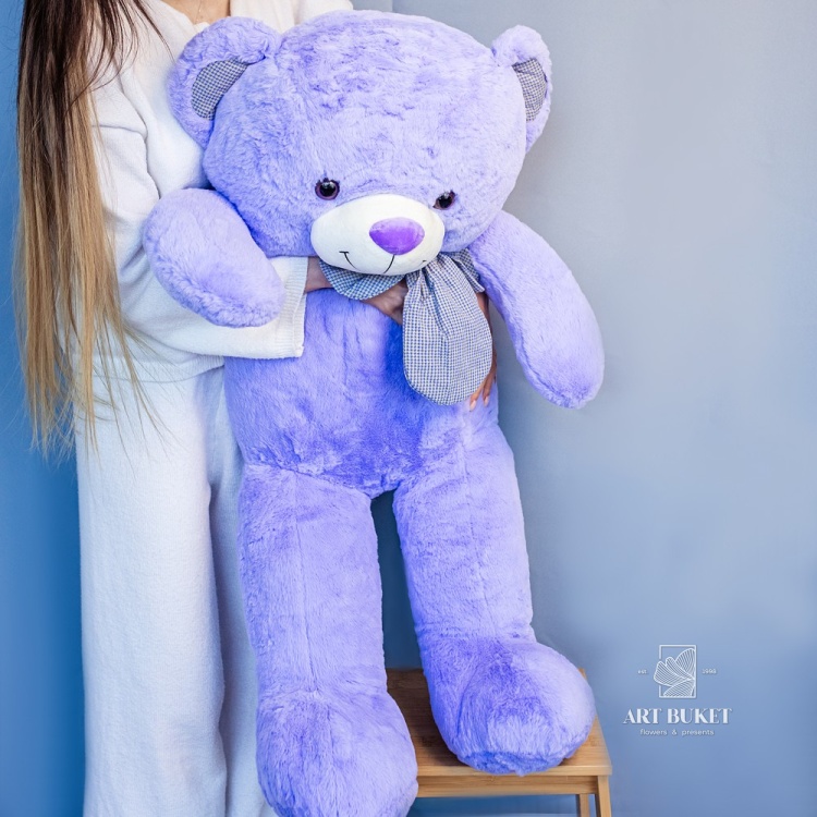 Медведь I miss you 100 см фиолетовый
