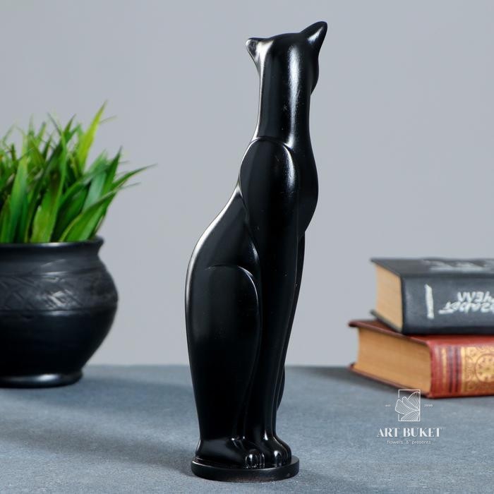 Фигура "Кошка Грация" чёрная, 6х7х23см