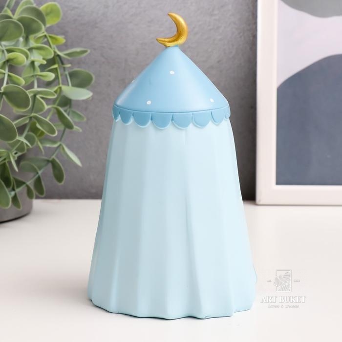 Сувенир свет "Спящий единорог в шатре" голубой 16х9,5х9,5 см   