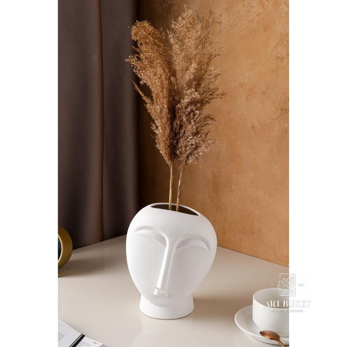 Ваза керамическая "Будда", настольная, декоративная, интерьерная, белая, 21.5 см