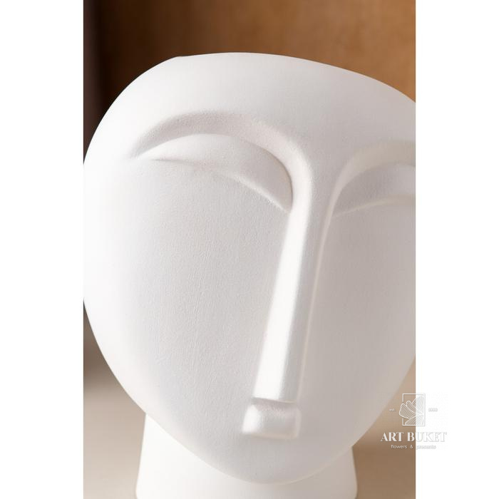 Ваза керамическая "Будда", настольная, декоративная, интерьерная, белая, 21.5 см