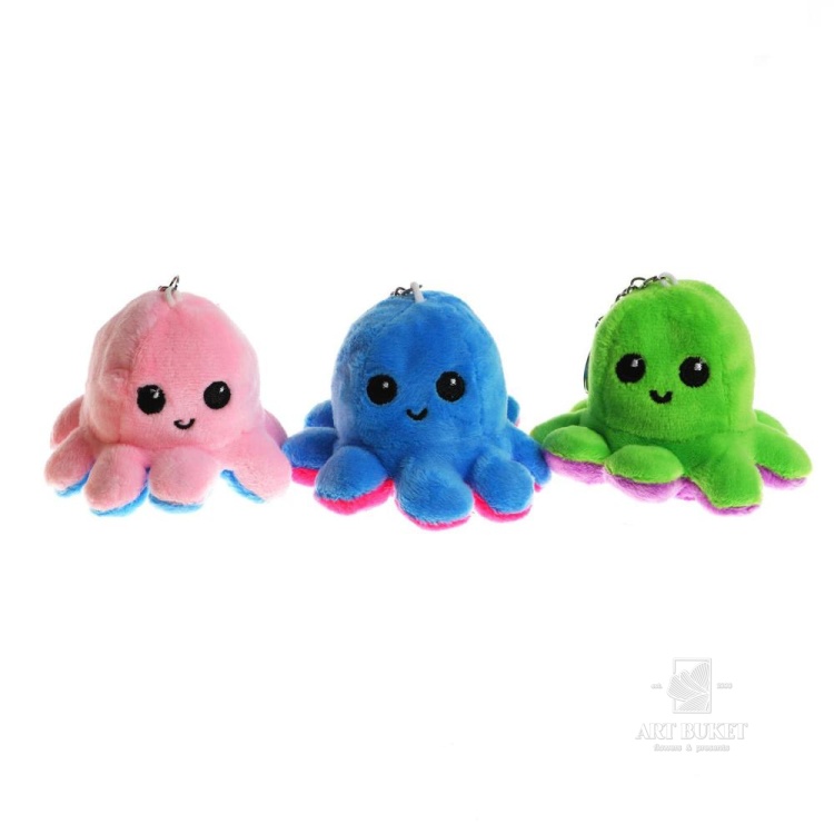 Мягкая игрушка-трансформер «Осьминог-перевёртыш», 10 см, на брелоке, цвета МИКС