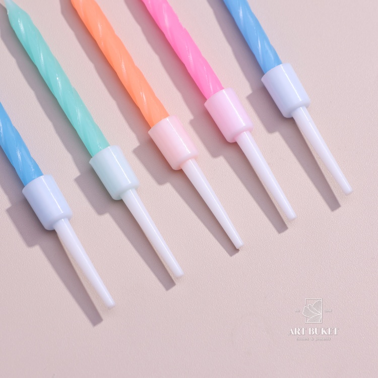 Свечи для торта "Неон", 7 см, 10 шт, разноцветные