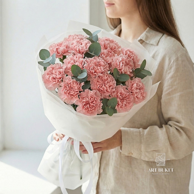 Букет розовых диантусов