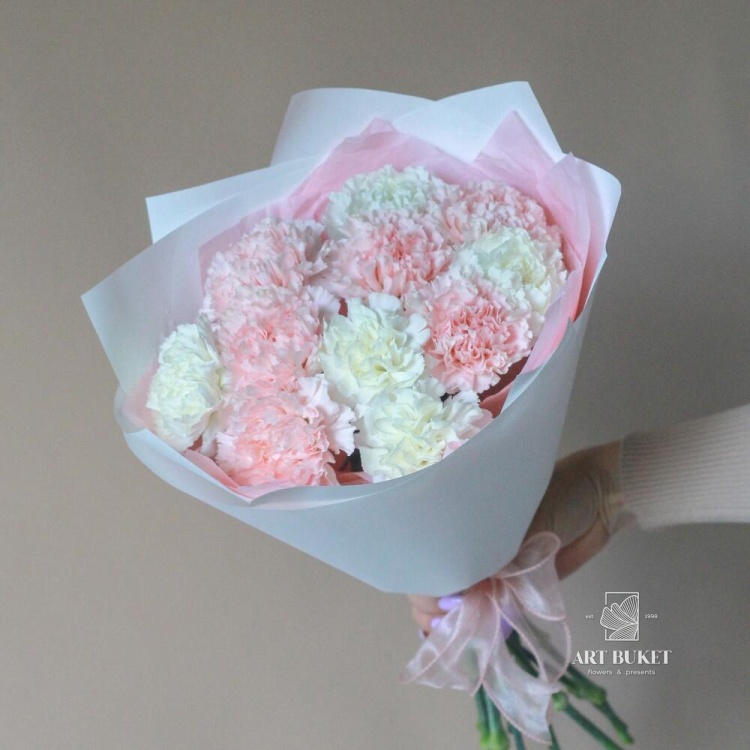 Букет бело-розовых диантусов