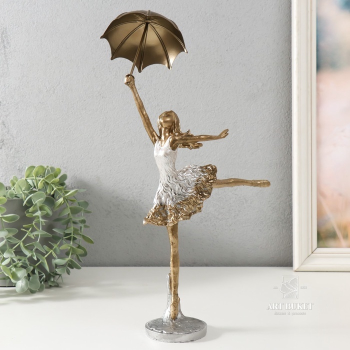 Фигурка полистоун «Девушка с зонтом», 19×7×28.5 см