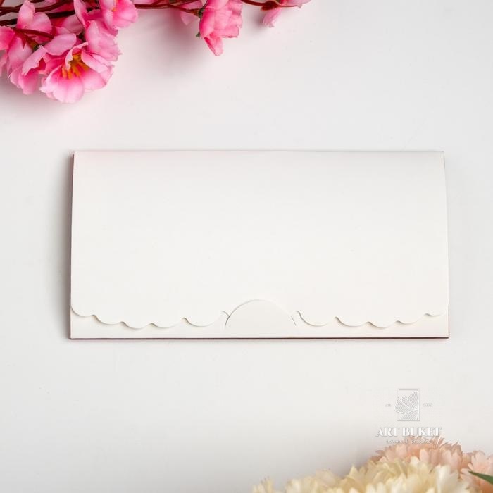 Конверт деревянный резной "С Днем Рождения!" золотой торт 