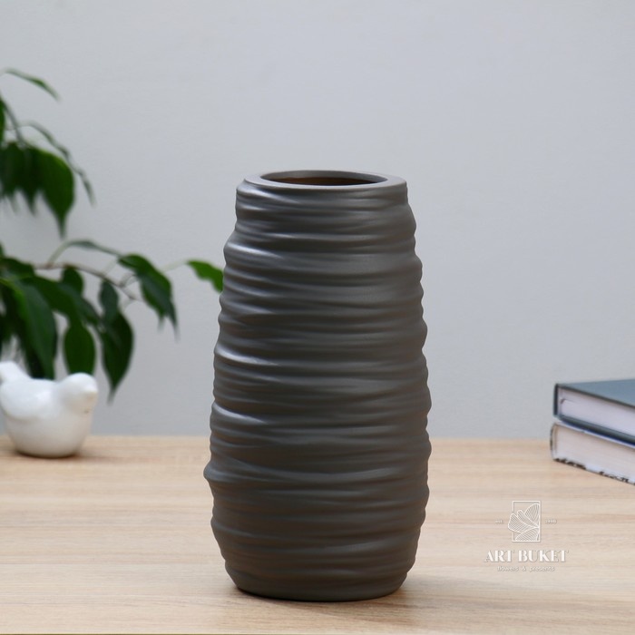 Керамическая ваза декоративная настольная «Виола», для цветов, сухоцветов, 8.5×11×22 см, МИКС