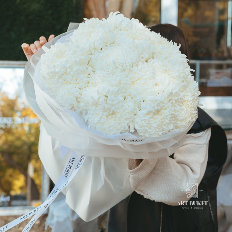 19 одноголовых хризантем микс