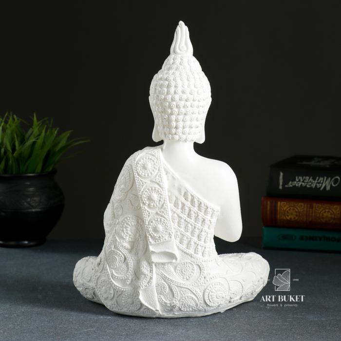 Фигура "Будда средний" белый, 12х20х29см  