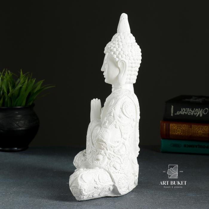 Фигура "Будда средний" белый, 12х20х29см  