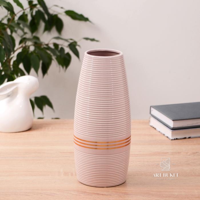 Ваза керамика "Иветт" 10х26 см, d-6,5 см, розовый    