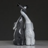 Набор статуэток "Слоны Инь-Янь № 2", кракелюр, бело-чёрный 