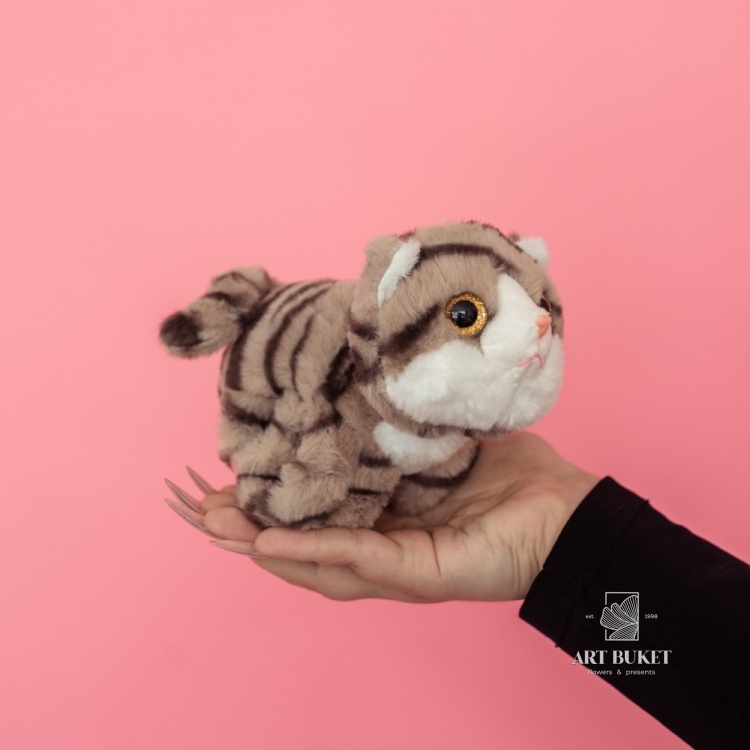 Кошка браслет серый 18 см 