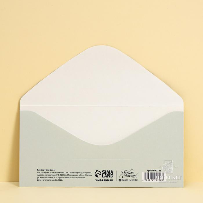 Конверт для денег «На ЗОЖ и кутеж», кот, 16,5 × 8 см