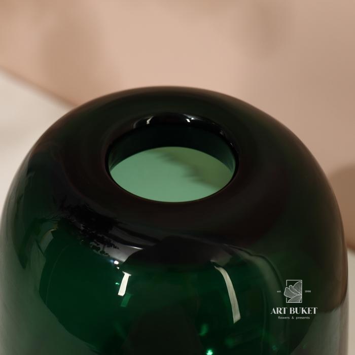 Ваза "Джозефина" из прозрачного зеленого стекла 17*13*13 см   