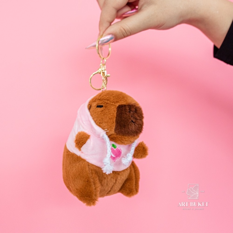 Капибара брелок в худи 12 см