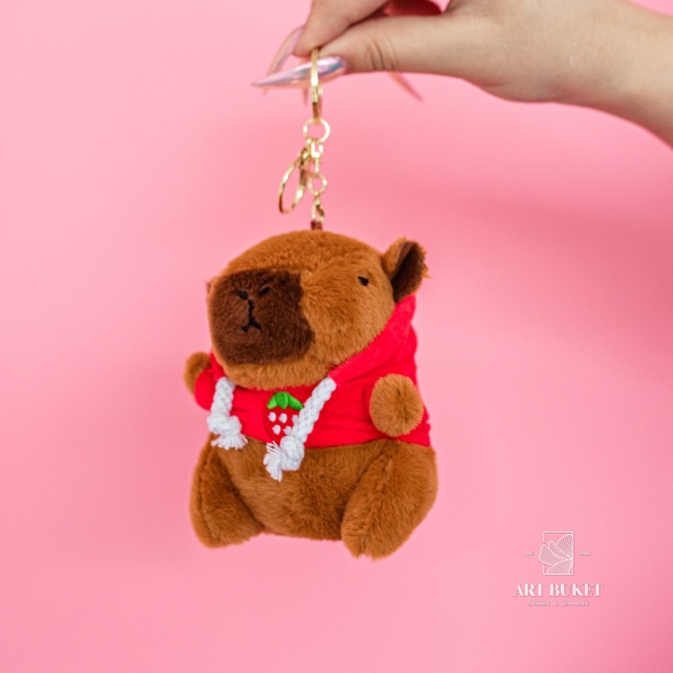 Капибара брелок в худи 12 см