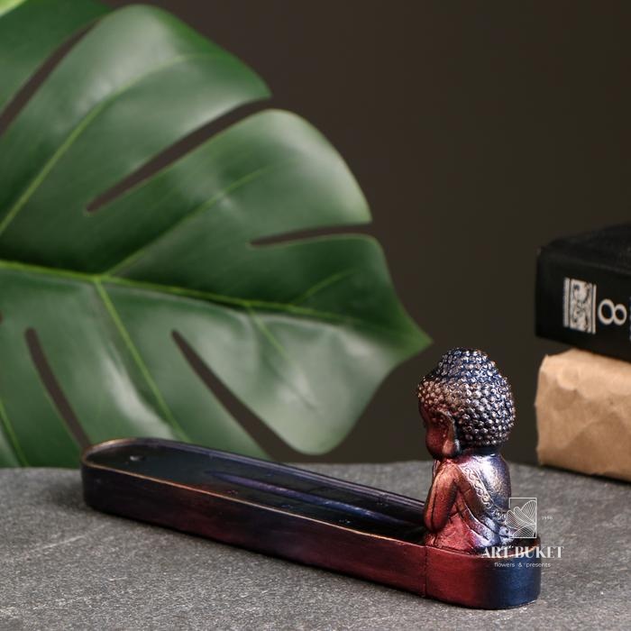 Подставка для благовоний "Будда маленький" синий космос, 8х19см 