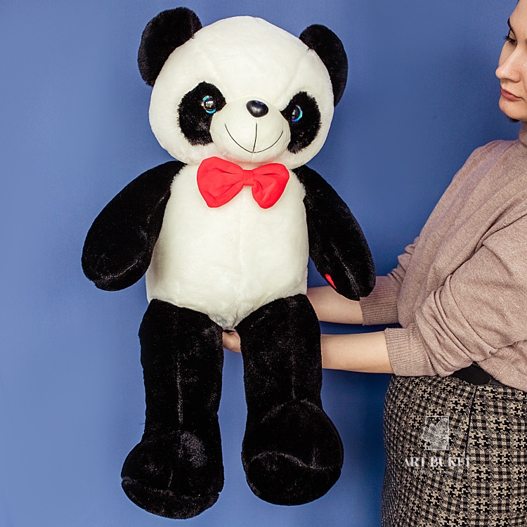 Панда с красным бантом 100 см