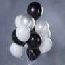 Сет 15 черно-белых гелиевых шаров