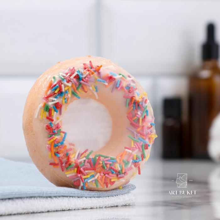 Бомбочка для ванны "Пончик с посыпкой" МИКС 