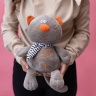 Кот Батон маленький с шарфом серый