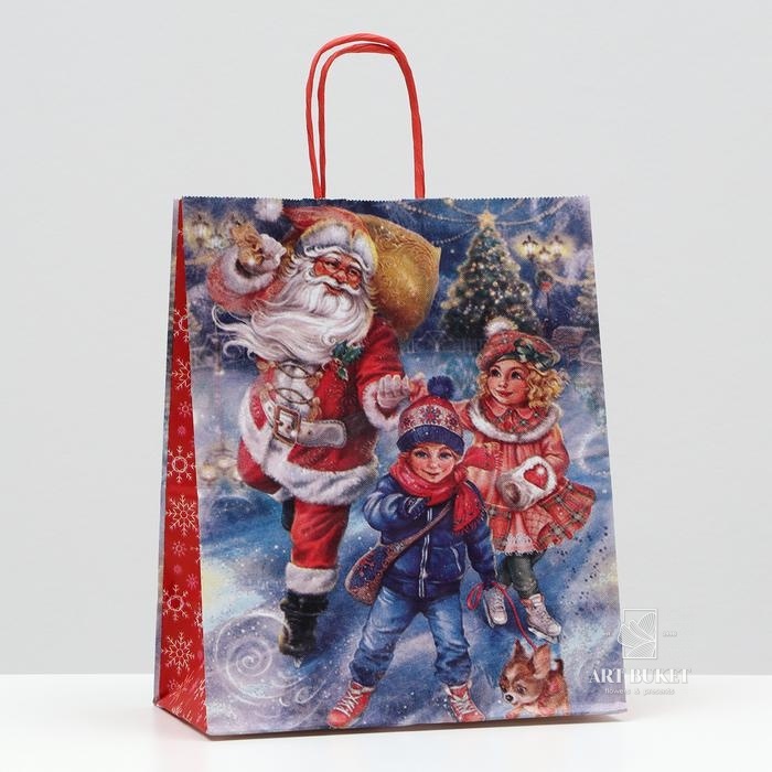 Пакет крафт "Открытка", 22 х 12 х 27 см 