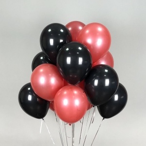 Сет 15 черно-красных гелиевых шаров