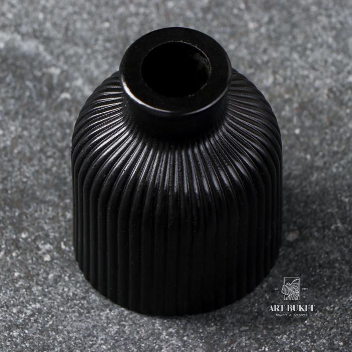 Ваза "Кувшинчик в полоску" черный, 9,5х7см 