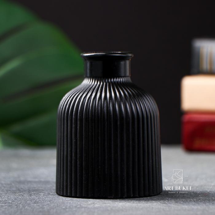 Ваза "Кувшинчик в полоску" черный, 9,5х7см 