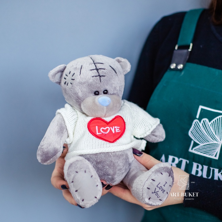 Медведь Тедди №3 в белом свитере 20 см