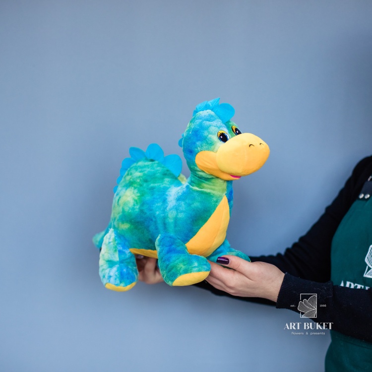 Дракон лежачий синий 45 см