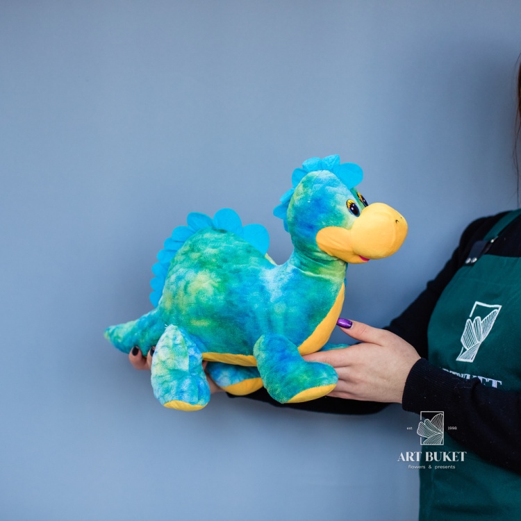 Дракон лежачий синий 45 см