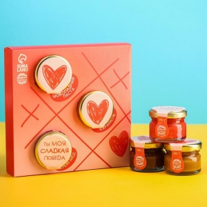 Подарочный набор «Для сладкой девочки»: шоколадная паста 30 г., крем-мёд с клубникой
