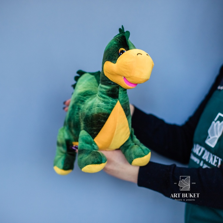 Дракон лежачий зеленый 45 см